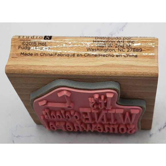 Studio G It’s Wine O’Clock Somewhere! Hot Fudge Studios Rubber Stamp Hampton Art - Picture 4 of 7